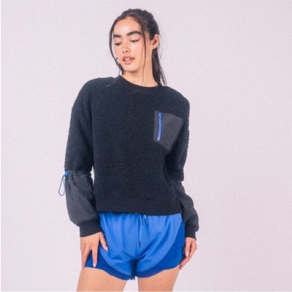 New with Tags!  Black Sherpa Pullover